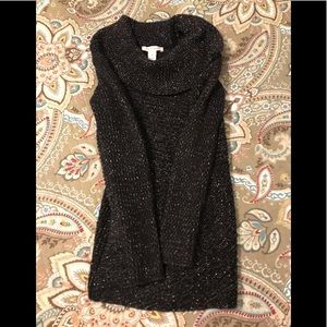 White House Black Market Black with silver cowl neck